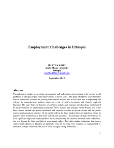 Employment Challenges in Ethiopia Abstract