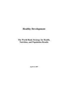 Healthy Development  The World Bank Strategy for Health, Nutrition, and Population Results