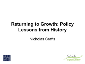 Returning to Growth: Policy Lessons from History Nicholas Crafts
