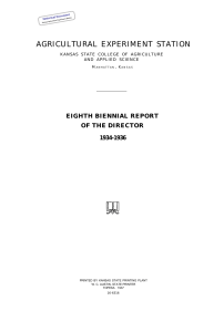 AGRICULTURAL EXPERIMENT STATION EIGHTH BIENNIAL REPORT OF THE DIRECTOR 1934-1936