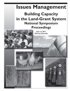 Issues Management Building Capacity in the Land-Grant System National Symposium