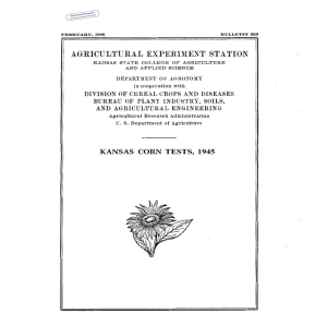 KANSAS TESTS, 1945 CORN Historical Document