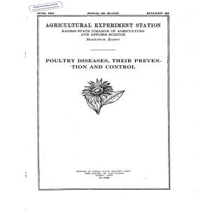 POULTRY DISEASES, THEIR PREVEN- TION AND CONTROL Historical Document Kansas Agricultural Experiment Station