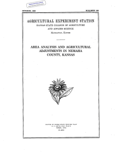 AREA  ANALYSIS  AND  AGRICULTURAL COUNTY, KANSAS Historical Document