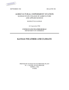 AGRICULTURAL EXPERIMENT STATION KANSAS WEATHER AND CLIMATE KANSAS STATE COLLEGE OF AGRICULTURE