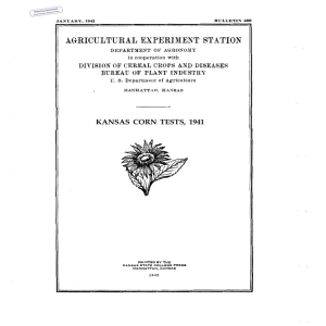 KANSAS CORN TESTS, 1941 Historical Document Kansas Agricultural Experiment Station