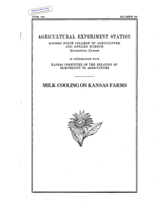 KANSAS MILK COOLING ON FARMS Historical Document