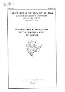 PLANNING  THE FARM  BUSINESS IN THE BLUESTEM BELT OF  KANSAS