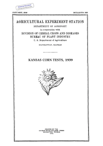 KANSAS CORN TESTS, 1939 Historical Document Kansas Agricultural Experiment Station