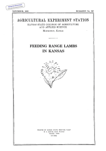FEEDING  RANGE LAMBS IN  KANSAS Historical Document Kansas Agricultural Experiment Station