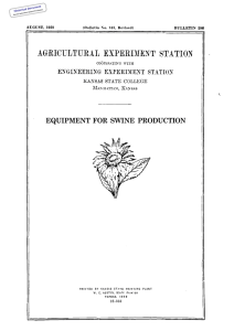 EQUIPMENT FOR  SWINE  PRODUCTION Historical Document Kansas Agricultural Experiment Station