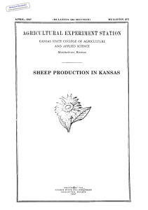 SHEEP PRODUCTION IN KANSAS Historical Document Kansas Agricultural Experiment Station