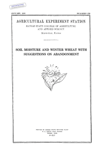 SOIL  MOISTURE  AND  WINTER  WHEAT ... SUGGESTIONS  ON  ABANDONMENT Historical Document Kansas Agricultural Experiment Station
