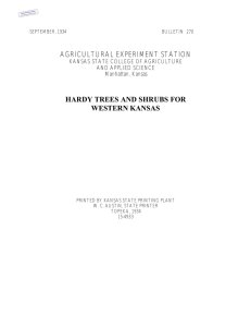 AGRICULTURAL EXPERIMENT STATION HARDY TREES AND SHRUBS FOR WESTERN KANSAS