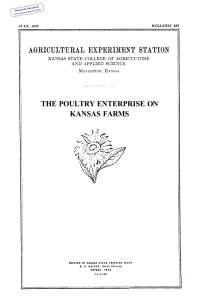 THE POULTRY ENTERPRISE KANSAS FARMS ON Historical Document