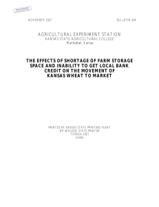 AGRICULTURAL EXPERIMENT STATION THE EFFECTS OF SHORTAGE OF FARM STORAGE