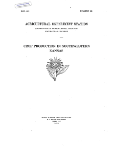 CROP PRODUCTION IN SOUTHWESTERN KANSAS Historical Document Kansas Agricultural Experiment Station