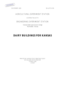 DAIRY BUILDINGS FOR KANSAS AGRICULTURAL EXPERIMENT STATION ENGINEERING EXPERIMENT STATION