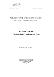 FLOURS: AGRICULTURAL EXPERIMENT STATION KANSAS Baking  and  Storage  Tests.