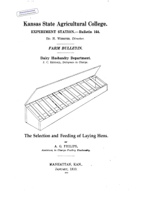 The Selection and  Feeding of Laying Hens. BY Historical Document