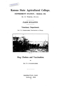 Hog Cholera  and  Vaccination. Historical Document Kansas Agricultural Experiment Station