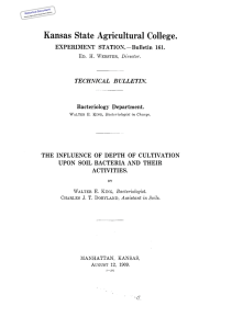 THE  INFLUENCE  OF  DEPTH  OF ... UPON  SOIL  BACTERIA  AND  THEIR ACTIVITIES. Historical Document