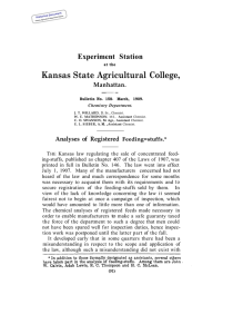 Kansas State Agricultural College, Experiment  Station Manhattan. Analyses  of  Registered