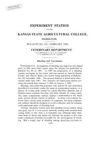 KANSAS STATE AGRICULTURAL COLLEGE, EXPERIMENT  STATION VETERINARY DEPARTMENT. E