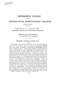 EXPERIMENT STATION KANSAS STATE AGRICULTURAL COLLEGE, BULLETIN NO. 121—JANUARY 1904. Renewing
