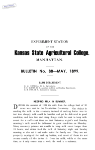 Kansas State Agricultural College. BULLETIN No. 88—MAY, 1899. EXPERIMENT STATION