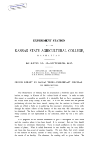 KANSAS STATE AGRICULTURAL COLLEGE, EXPERIMENT STATION