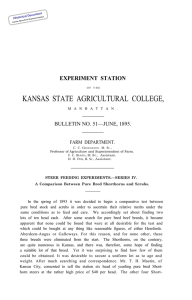 KANSAS STATE AGRICULTURAL COLLEGE, EXPERIMENT STATION BULLETIN NO. 51—JUNE, 1895. FARM DEPARTMENT.