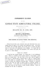 KANSAS STATE AGRICULTURAL COLLEGE, EXPERIMENT STATION BULLETIN NO. 50—JUNE, 1895. BOTANICAL DEPARTMENT.