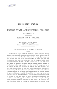 KANSAS STATE AGRICULTURAL COLLEGE, EXPERIMENT  STATION BULLETIN  NO. 49—MAY, 1895.