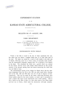 KANSAS STATE AGRICULTURAL COLLEGE, EXPERIMENT STATION BULLETIN NO. 47—AUGUST, 1894. FARM  DEPARTMENT.