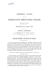 KANSAS STATE AGRICULTURAL COLLEGE, SECOND REPORT ON RUSTS OF GRAIN.