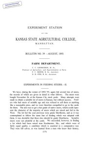 KANSAS STATE AGRICULTURAL COLLEGE, EXPERIMENT STATION BULLETIN NO. 39 —AUGUST, 1893. FARM DEPARTMENT.
