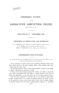 KANSAS STATE AGRICULTURAL COLLEGE, EXPERIMENT STATION BULLETIN NO. 37 — DECEMBER, 1892.