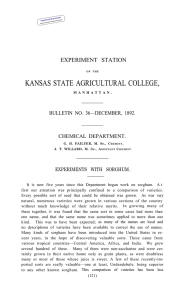 KANSAS STATE AGRICULTURAL COLLEGE, EXPERIMENT STATION BULLETIN NO. 36—DECEMBER, 1892. CHEMICAL DEPARTMENT.