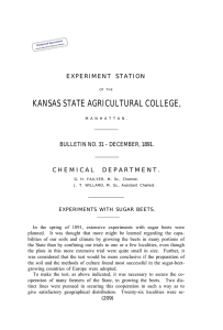 KANSAS STATE AGRICULTURAL COLLEGE, EXPERIMENT STATION BULLETIN NO. 31 – DECEMBER, 1891.