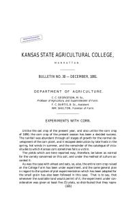 KANSAS STATE AGRICULTURAL COLLEGE, BULLETIN NO. 30 — DECEMBER, 1891.