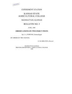 KANSAS STATE AGRICULTURAL COLLEGE BULLETIN NO. 3 EXPERIMENT STATION