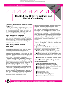 Health-Care Delivery Systems and Health-Care Policy How does this Extension program benefit