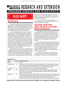 RESEARCH AND EXTENSION FOOD SAFETY