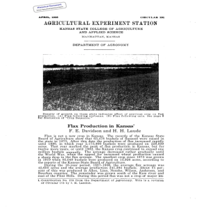 Flax Production in Kansas  F. E. Davidson and H. H. Laude