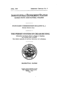 THE PERMIT SYSTEM OF CREAM-BUYING STATE DAIRY COMMISSIONER’S BULLE TIN No. 4
