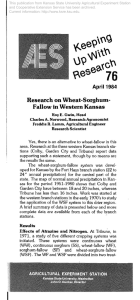 Research on Wheat-Sorghum- Fallow in Western Kansas April1984