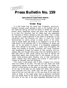 Press Bulletin No. 159 Green Bug Agricultural Experiment Station