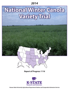 National Winter Canola Variety Trial 2014 Report of Progress 1116