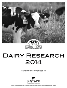 Dairy Research 2014 Report of Progress 1111